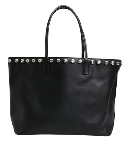 Sac cabas Dolce &amp; Gabbana en cuir noir avec cristaux pour femme