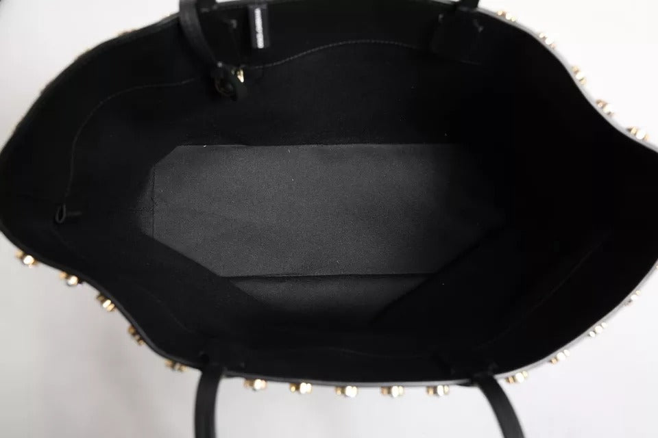 Sac cabas Dolce &amp; Gabbana en cuir noir avec cristaux pour femme