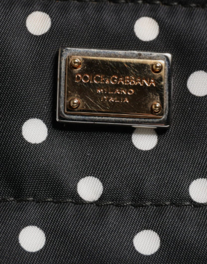 Sac à langer fourre-tout en nylon noir à pois Dolce &amp; Gabbana