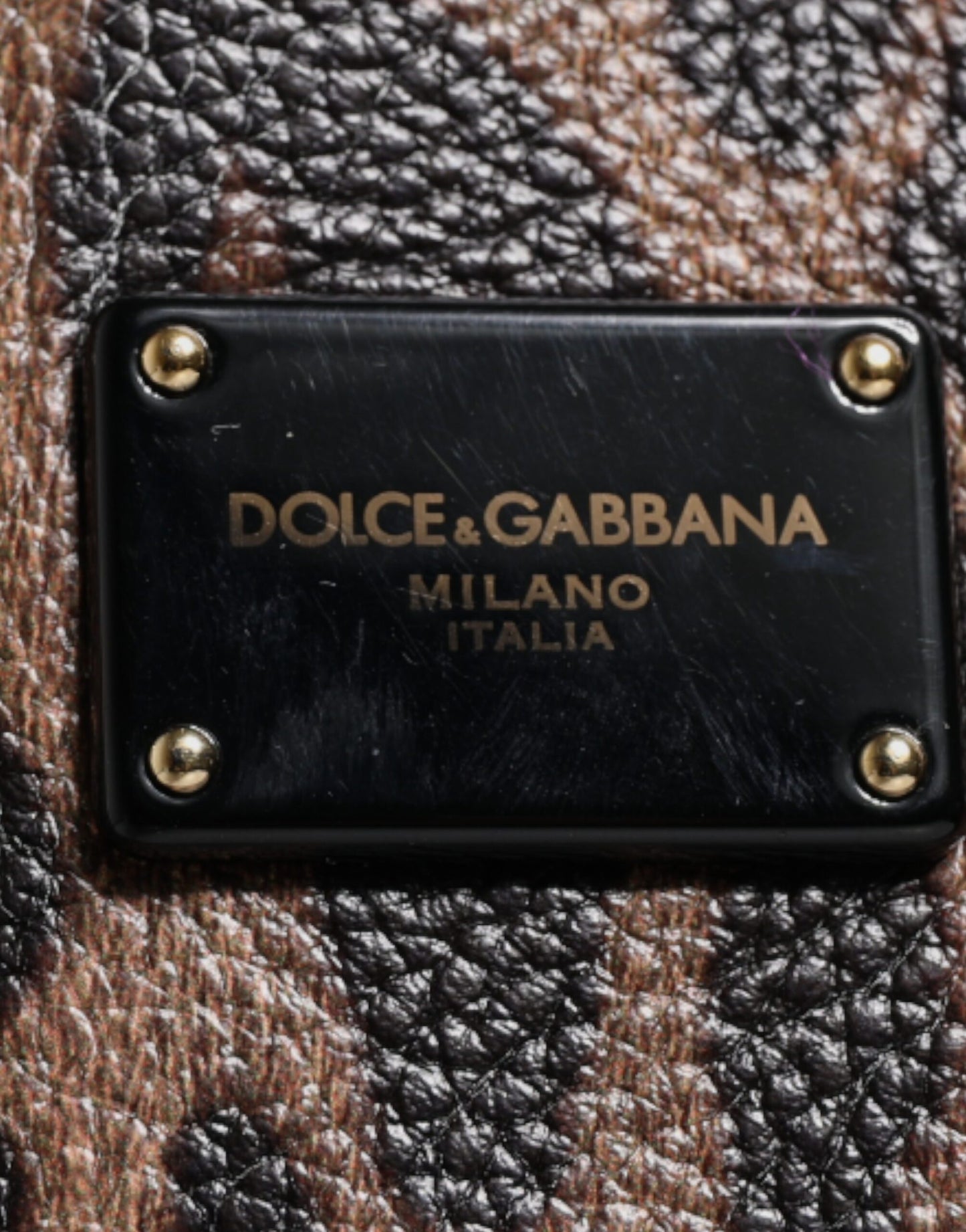 Sac cabas à bandoulière Dolce &amp; Gabbana en cuir de veau marron et noir à imprimé léopard