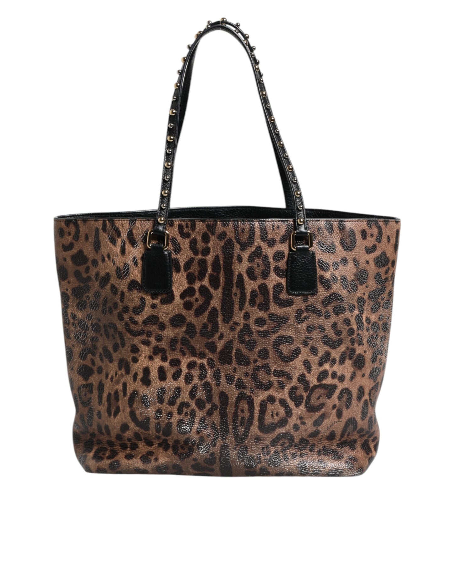 Sac cabas à bandoulière Dolce &amp; Gabbana en cuir de veau marron et noir à imprimé léopard