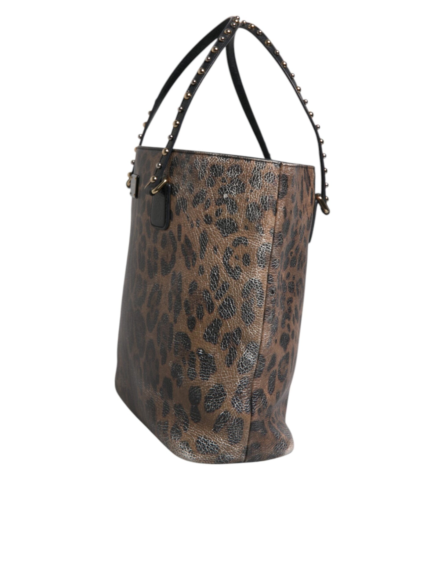 Sac cabas à bandoulière Dolce &amp; Gabbana en cuir de veau marron et noir à imprimé léopard