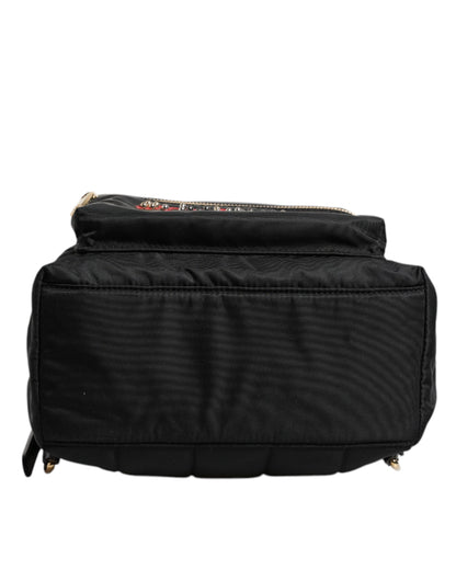 Dolce & Gabbana Black Nylon #DGFAMILY VULCANO Embellished Backpack Bag by Dolce & Gabbana