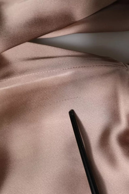 Emporio Armani Pink Satin Long Sleeves Sheath Wrap Mini Dress by Emporio Armani