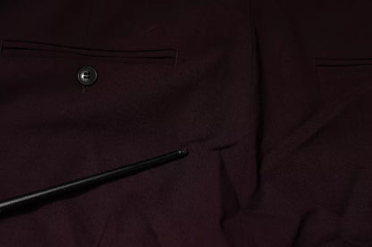 Aniye By Maroon Mid Waist Tapered Skinny Dress Pants by Aniye By