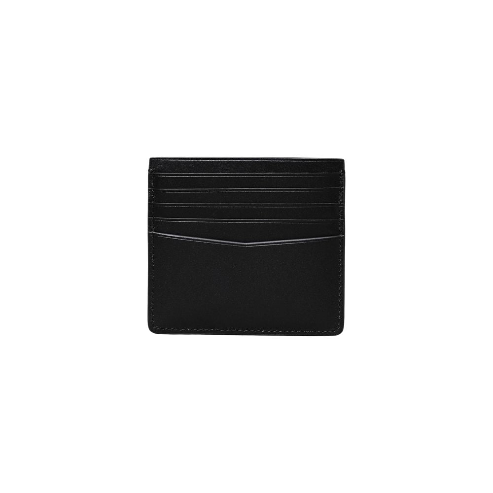 Portefeuille en cuir noir Calvin Klein Jeans