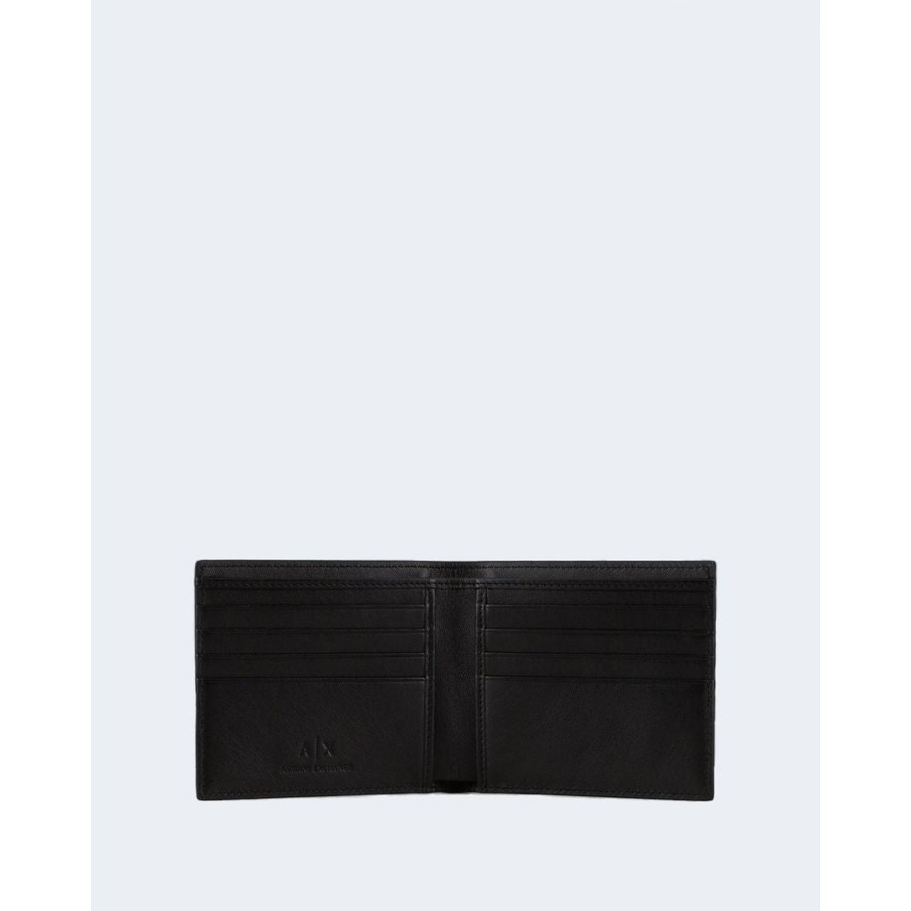 Portefeuille en cuir noir Armani Exchange