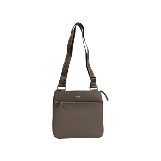 Sac messager en cuir vert Hugo Boss
