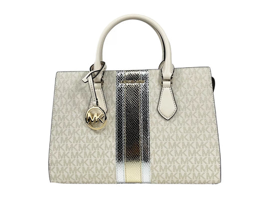 Sac à main bandoulière Michael Kors Sheila de taille moyenne, couleur or pâle