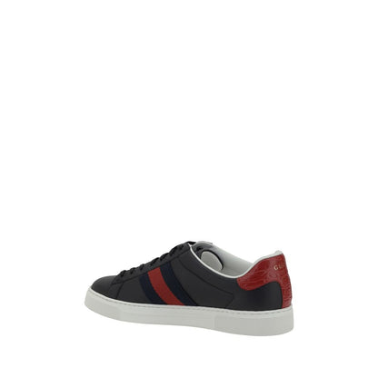 Baskets en cuir noir Gucci