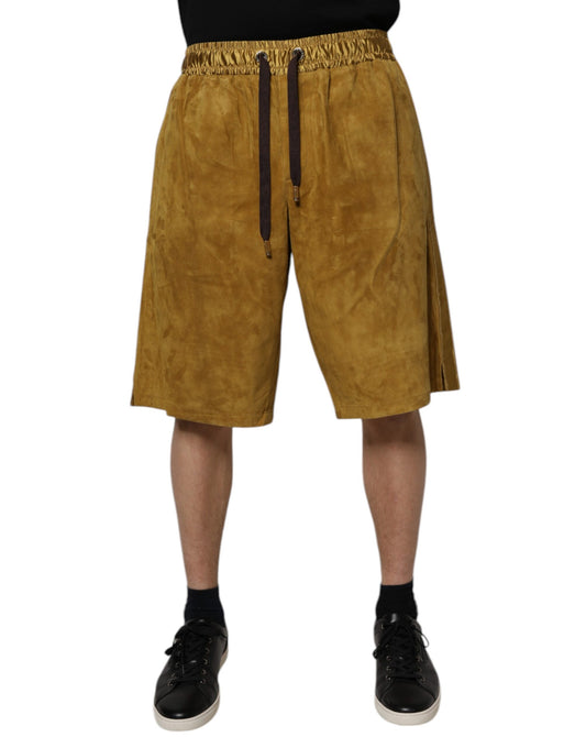 Dolce &amp; Gabbana Bermuda en daim d'agneau marron pour homme