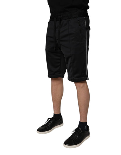 Bermuda taille moyenne en polyester noir Dolce &amp; Gabbana pour homme