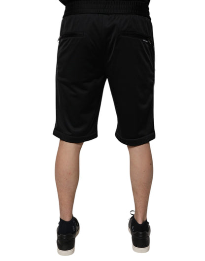 Bermuda taille moyenne en polyester noir Dolce &amp; Gabbana pour homme