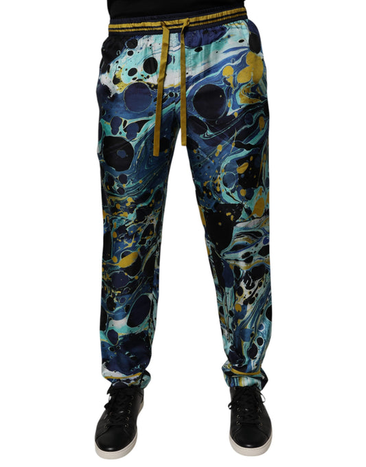 Dolce & Gabbana Multicolor Marble Print Jogger Sweatpants Pants by Dolce & Gabbana