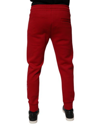Dolce & Gabbana Red Cotton Jogger Jogging Pants by Dolce & Gabbana