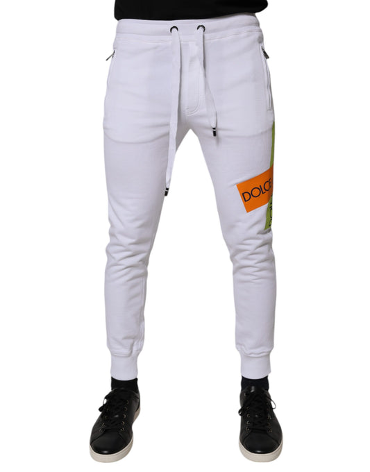 Dolce & Gabbana White Cotton Logo Jogger Pants by Dolce & Gabbana