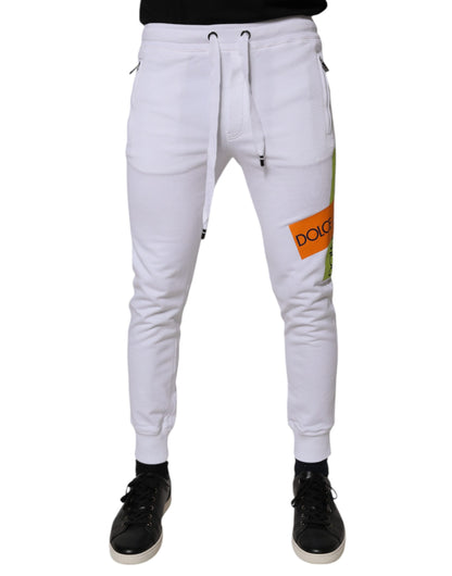Dolce & Gabbana White Cotton Logo Jogger Pants by Dolce & Gabbana