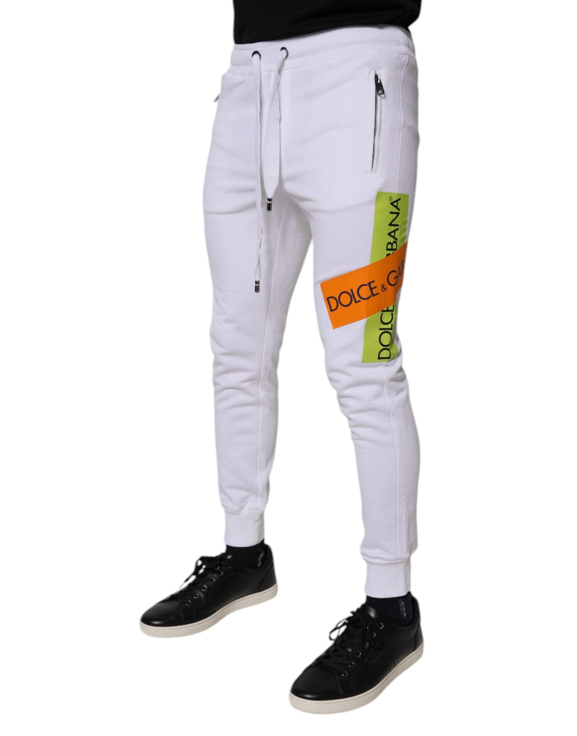 Dolce & Gabbana White Cotton Logo Jogger Pants by Dolce & Gabbana