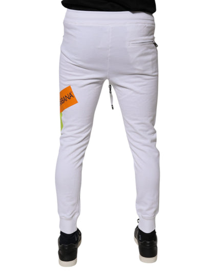 Dolce & Gabbana White Cotton Logo Jogger Pants by Dolce & Gabbana