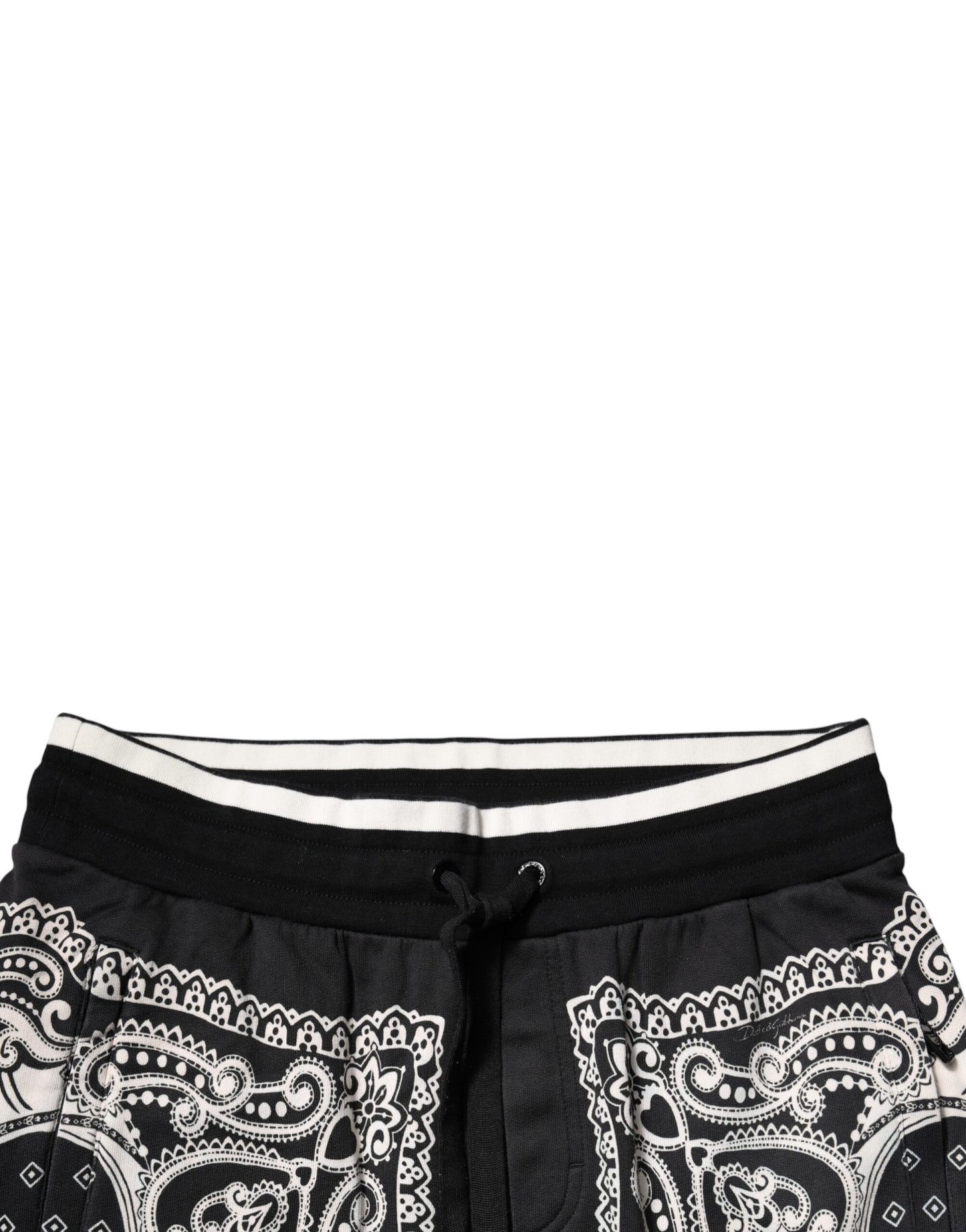Dolce & Gabbana Black Bandana Cotton Jogger Pants by Dolce & Gabbana