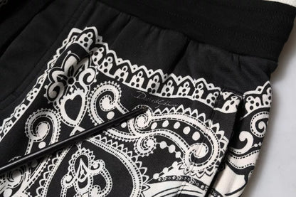 Dolce & Gabbana Black Bandana Cotton Jogger Pants by Dolce & Gabbana