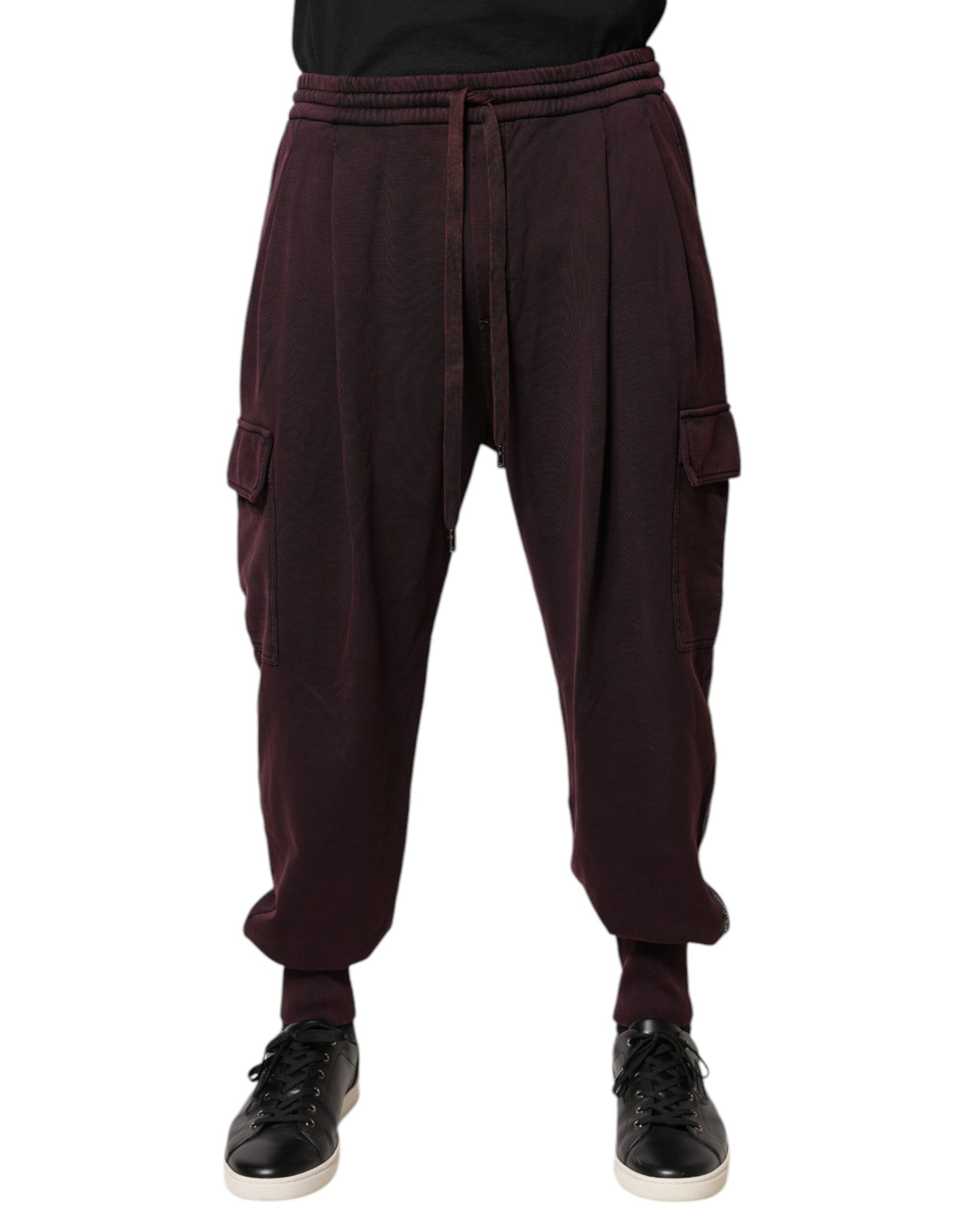 Dolce & Gabbana Dark Violet Cotton Cargo Jogger Pants by Dolce & Gabbana