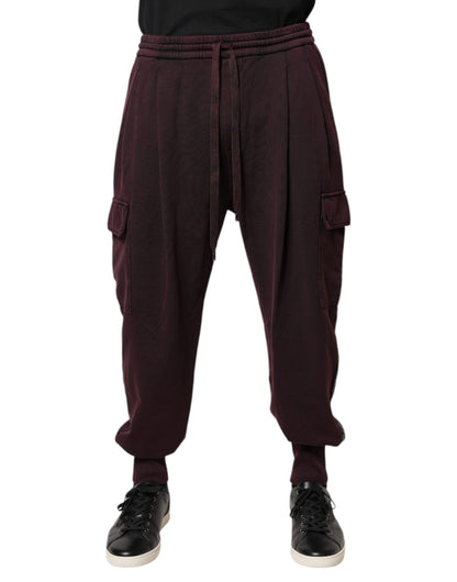 Dolce & Gabbana Dark Violet Cotton Cargo Jogger Pants by Dolce & Gabbana