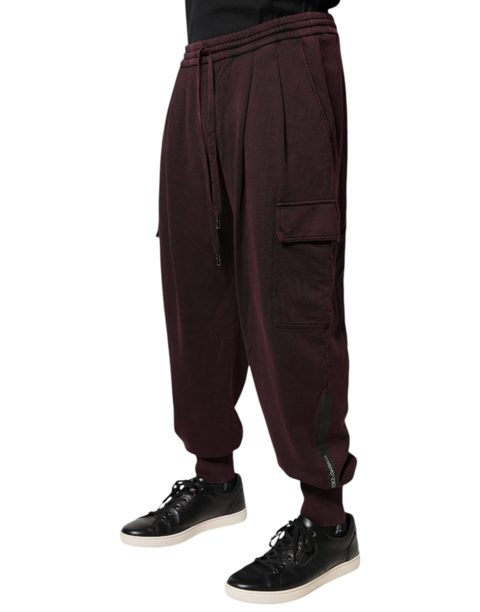 Dolce & Gabbana Dark Violet Cotton Cargo Jogger Pants by Dolce & Gabbana