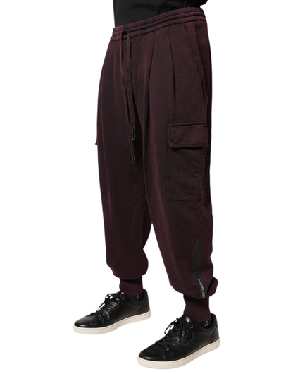 Dolce & Gabbana Dark Violet Cotton Cargo Jogger Pants by Dolce & Gabbana