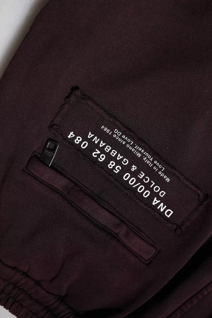 Dolce & Gabbana Dark Violet Cotton Cargo Jogger Pants by Dolce & Gabbana