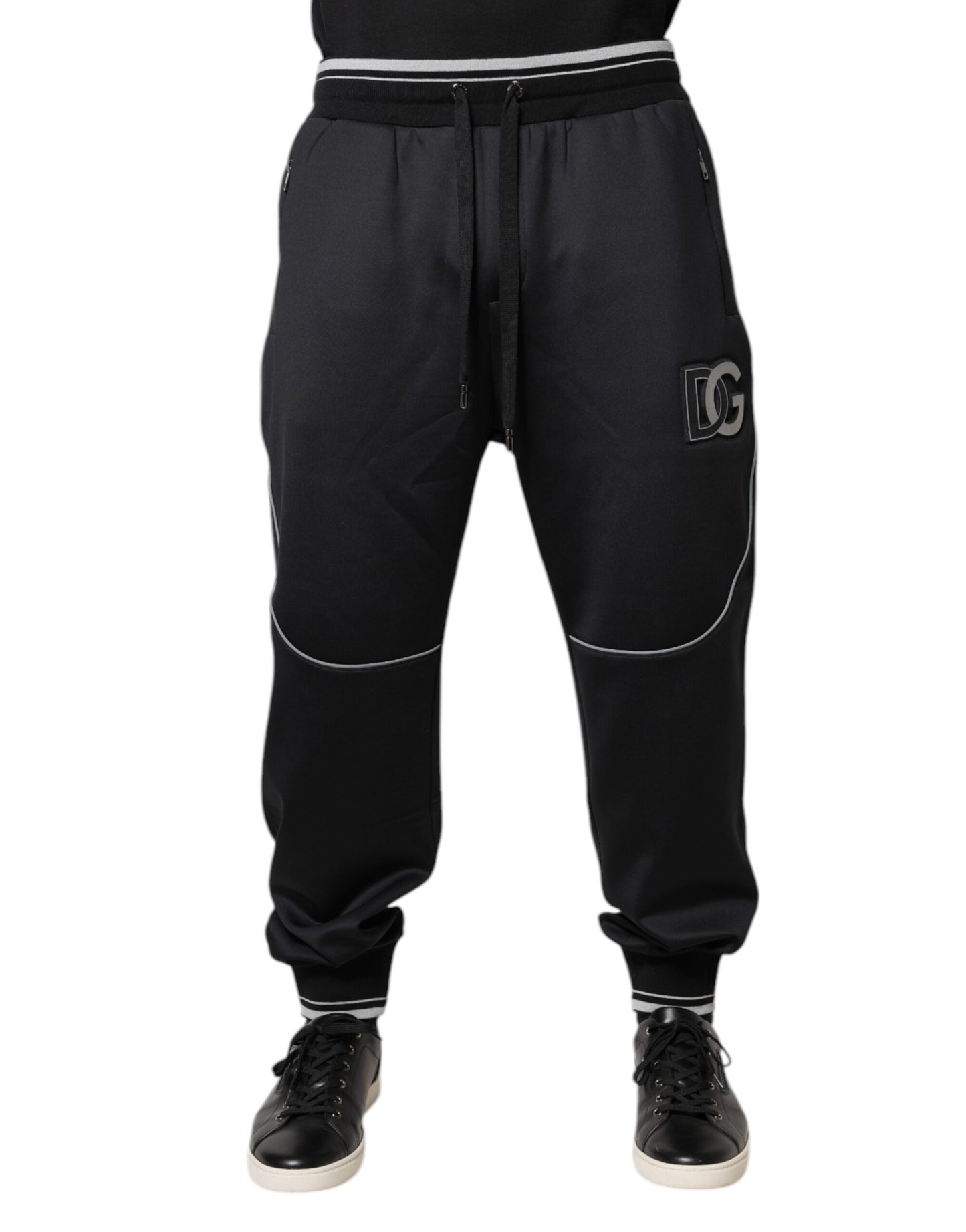Dolce & Gabbana Black Polyester Logo Jogger Pants by Dolce & Gabbana