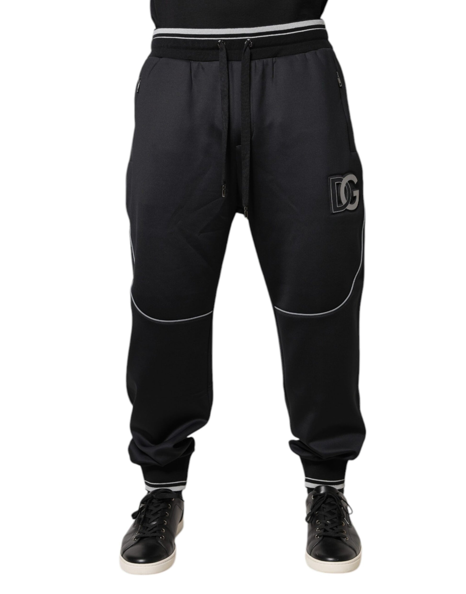 Dolce & Gabbana Black Polyester Logo Jogger Pants by Dolce & Gabbana