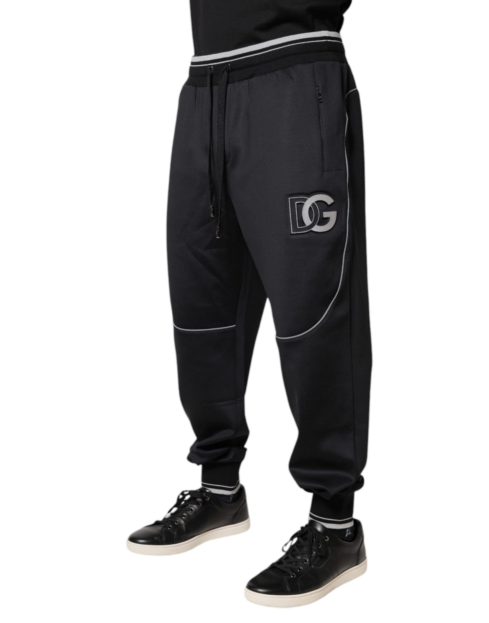 Dolce & Gabbana Black Polyester Logo Jogger Pants by Dolce & Gabbana