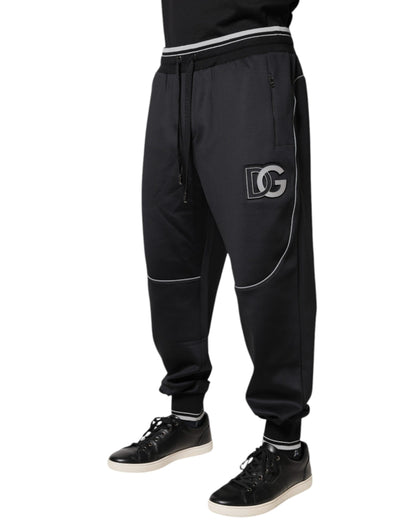 Dolce & Gabbana Black Polyester Logo Jogger Pants by Dolce & Gabbana