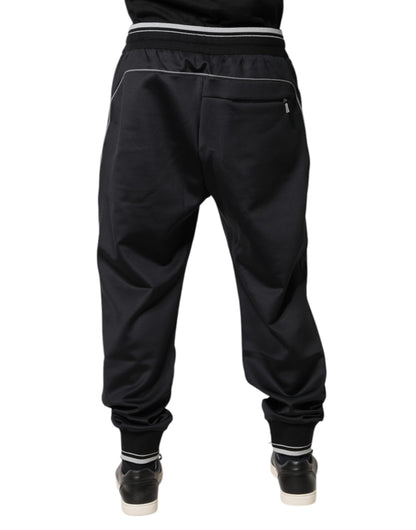 Dolce & Gabbana Black Polyester Logo Jogger Pants by Dolce & Gabbana