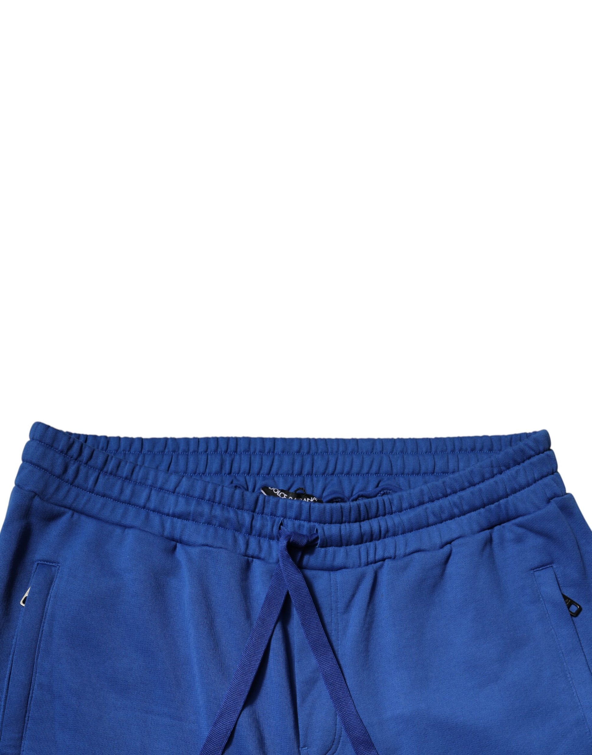 Dolce & Gabbana Blue Cotton Jogger Mid Waist Pants by Dolce & Gabbana