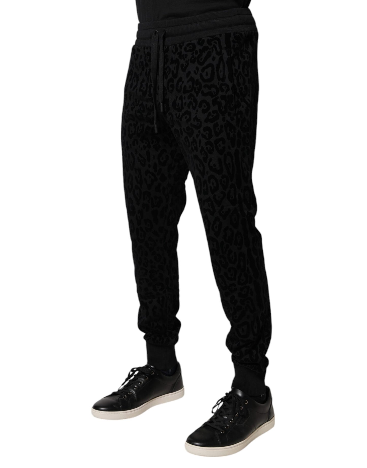 Dolce & Gabbana Black Leopard Cotton Jogger Sweatpants Pants by Dolce & Gabbana