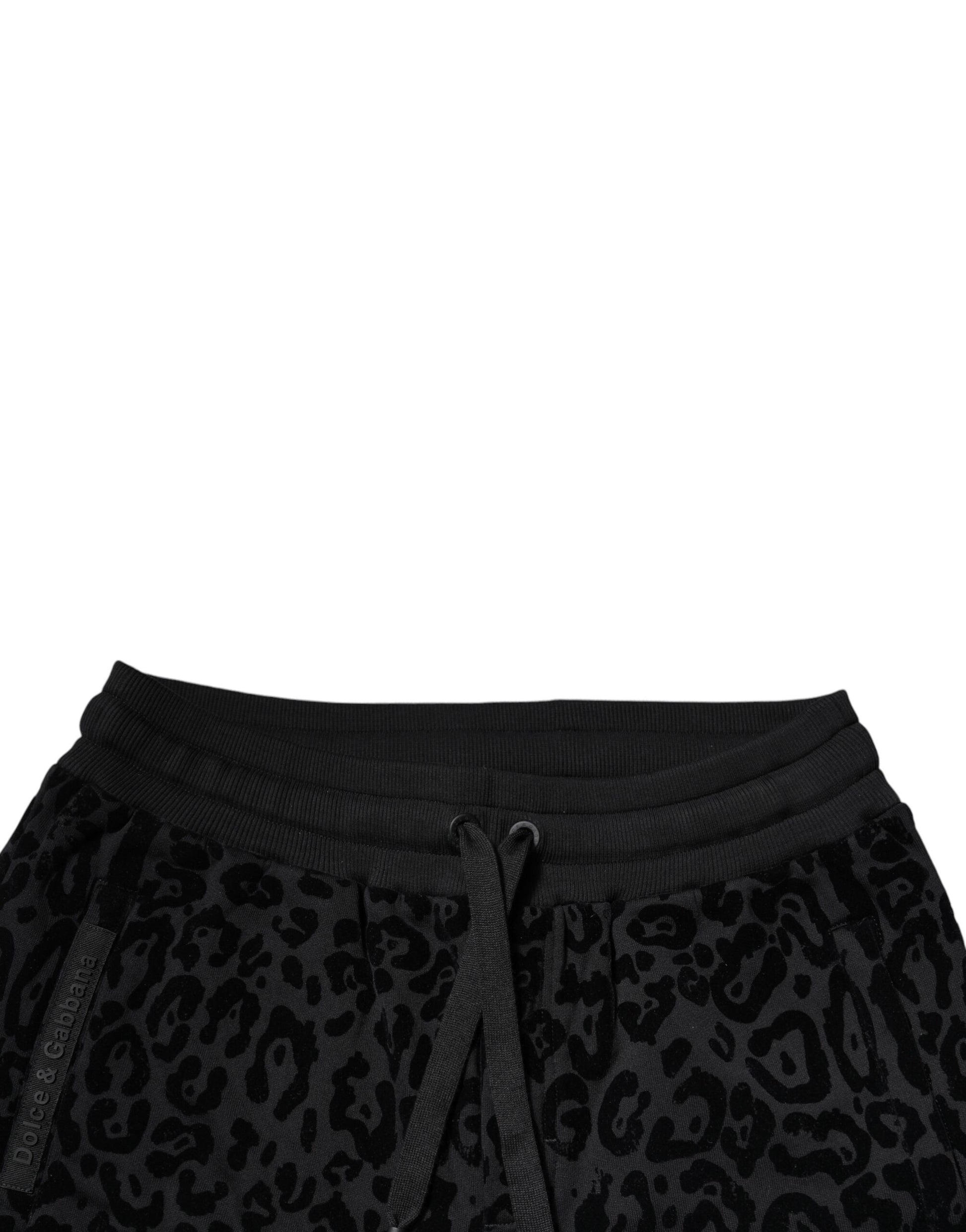 Dolce & Gabbana Black Leopard Cotton Jogger Sweatpants Pants by Dolce & Gabbana