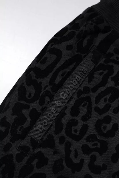 Dolce & Gabbana Black Leopard Cotton Jogger Sweatpants Pants by Dolce & Gabbana
