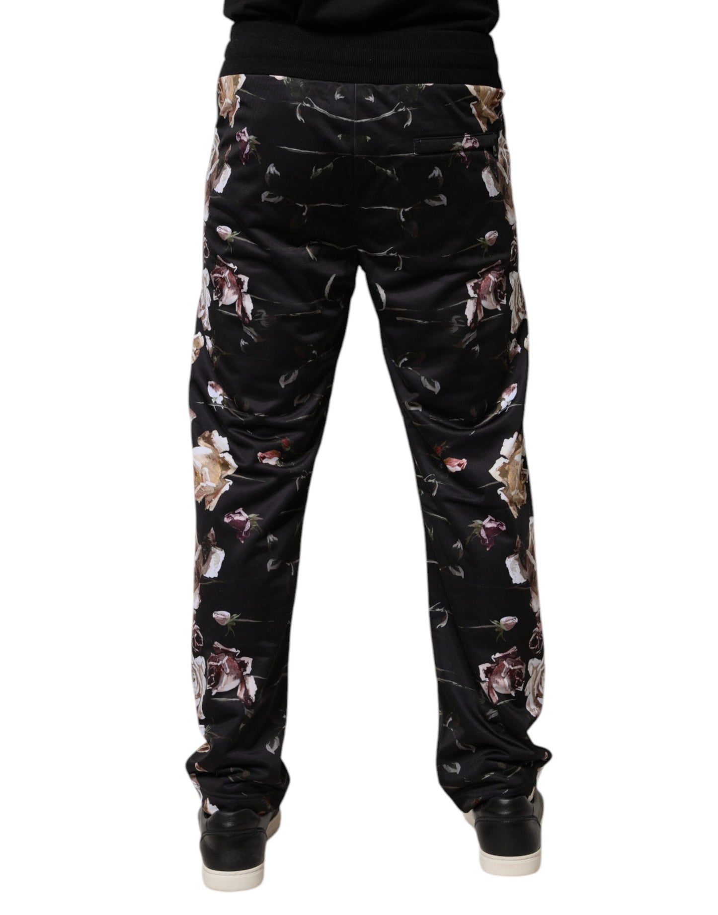 Dolce & Gabbana Black Floral Polyester Jogger Pants by Dolce & Gabbana
