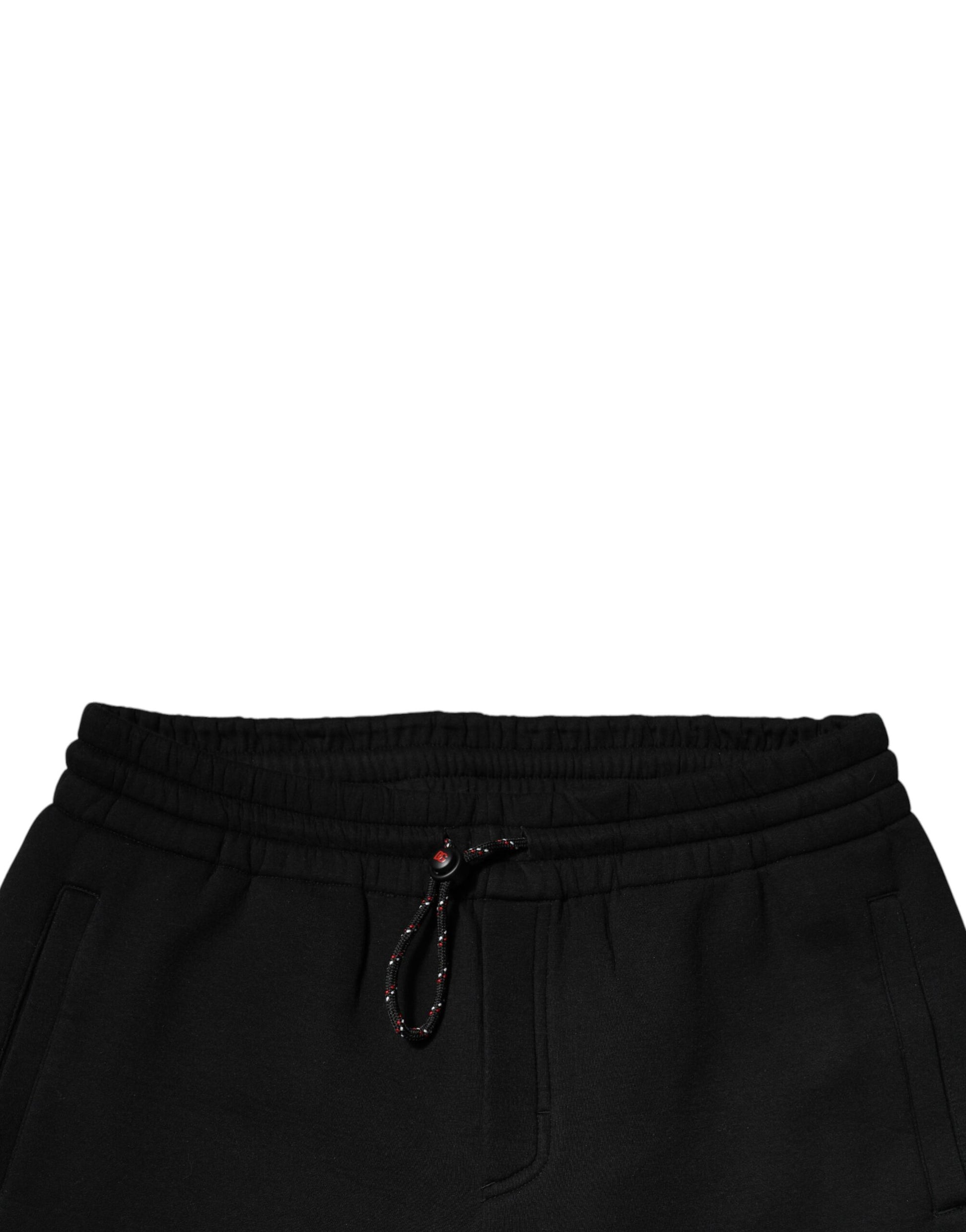 Dolce & Gabbana Black Logo Patch CottonJogger Sweatpants Pants by Dolce & Gabbana
