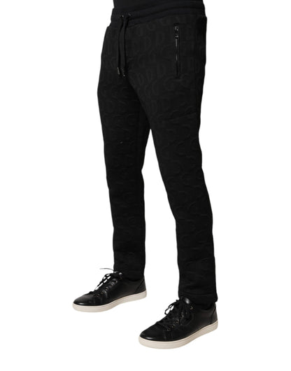 Dolce & Gabbana Black Logo Monogram Jogger Sweatpants Pants by Dolce & Gabbana