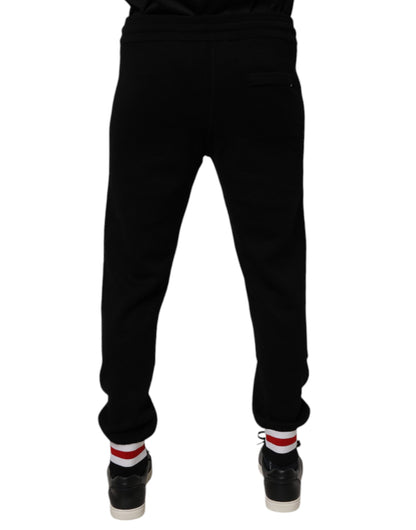 Dolce & Gabbana Black Wool Mid Waist Jogger Sweatpants Pants by Dolce & Gabbana