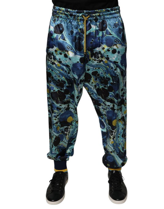 Dolce & Gabbana Multicolor Marble Print Jogger Men Sweatpants Pants by Dolce & Gabbana