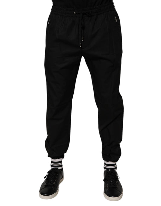 Dolce & Gabbana Black Cotton Men Jogger Sweatpants Pants by Dolce & Gabbana