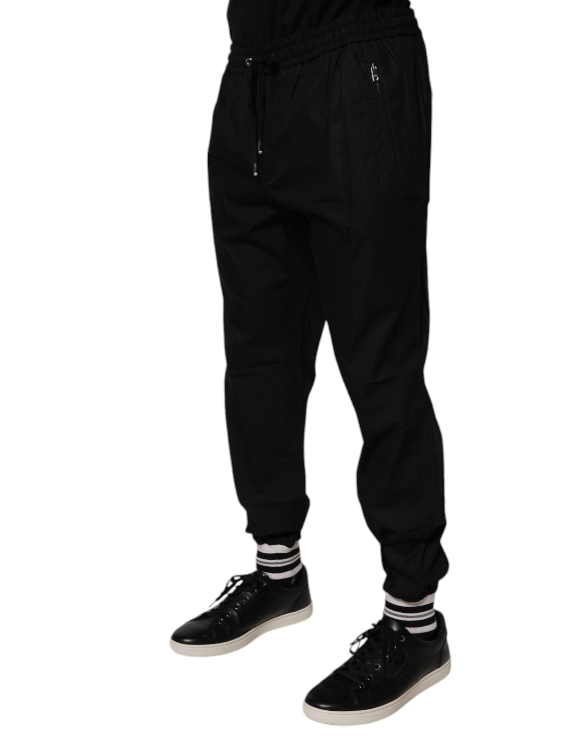 Dolce & Gabbana Black Cotton Men Jogger Sweatpants Pants by Dolce & Gabbana