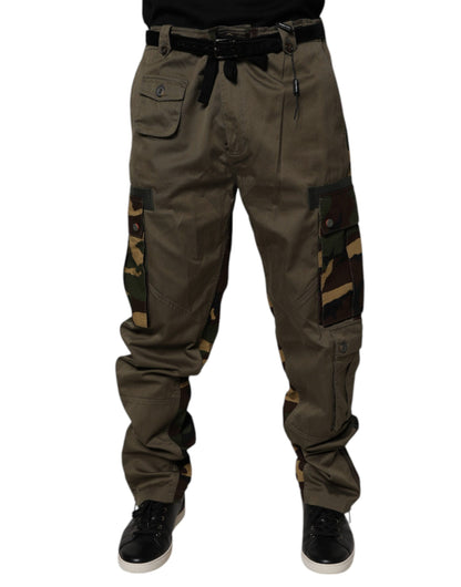 Dolce & Gabbana Multicolor Patchwork Camouflage Cargo Pants by Dolce & Gabbana