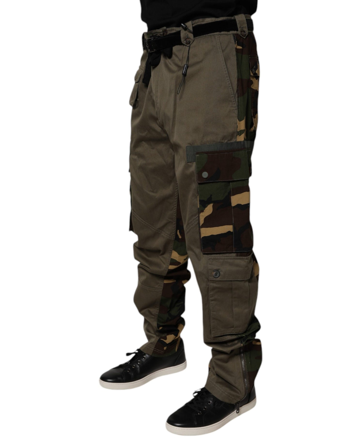 Dolce & Gabbana Multicolor Patchwork Camouflage Cargo Pants by Dolce & Gabbana