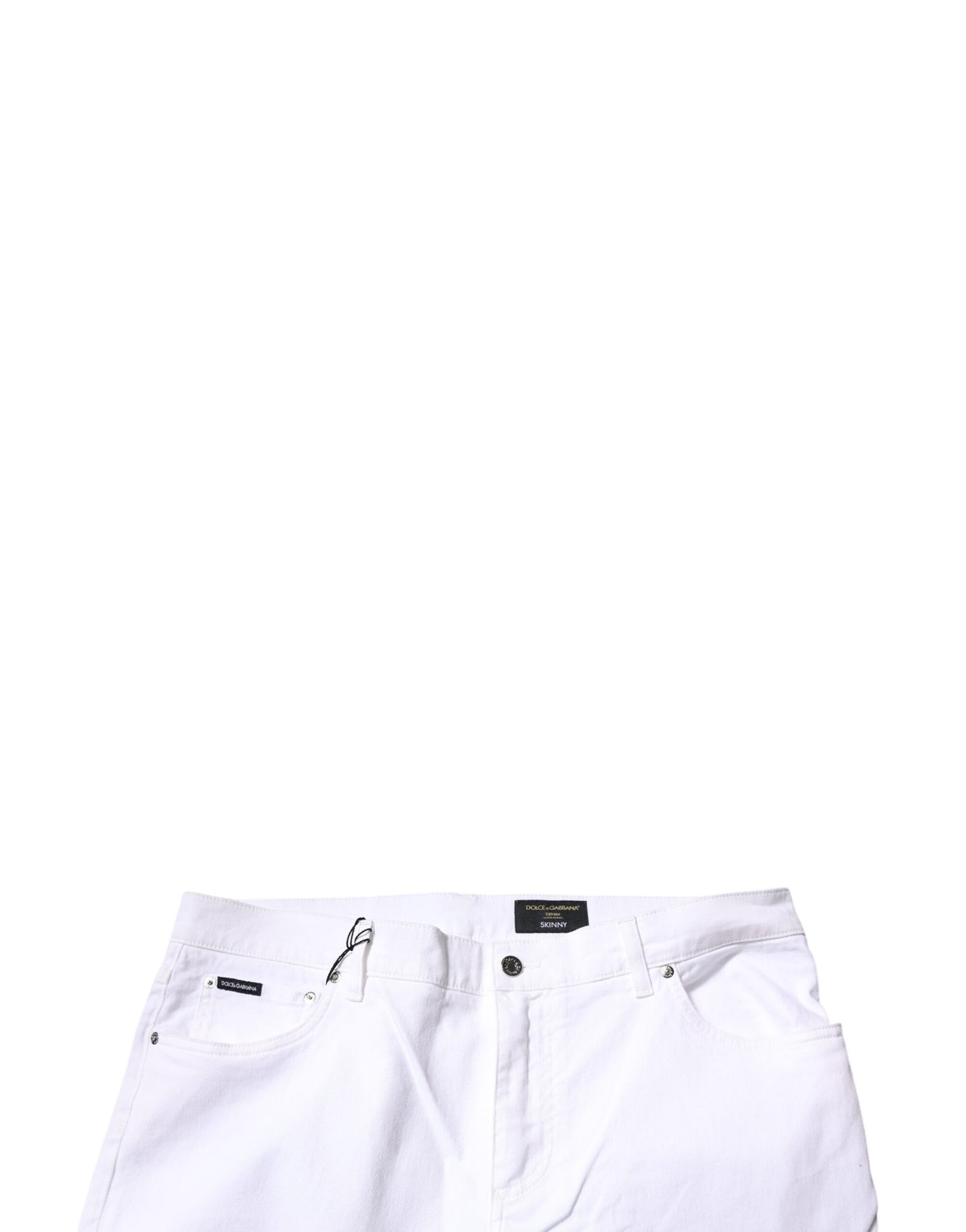 Dolce & Gabbana White Cotton Stretch Skinny Men Denim Jeans by Dolce & Gabbana
