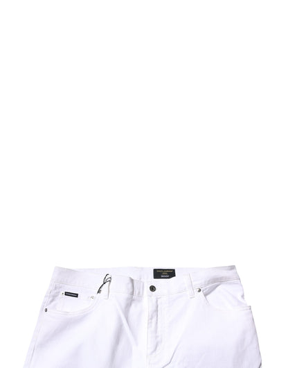 Dolce & Gabbana White Cotton Stretch Skinny Men Denim Jeans by Dolce & Gabbana